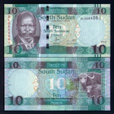 Южный Судан  10 фунтов  2015г.